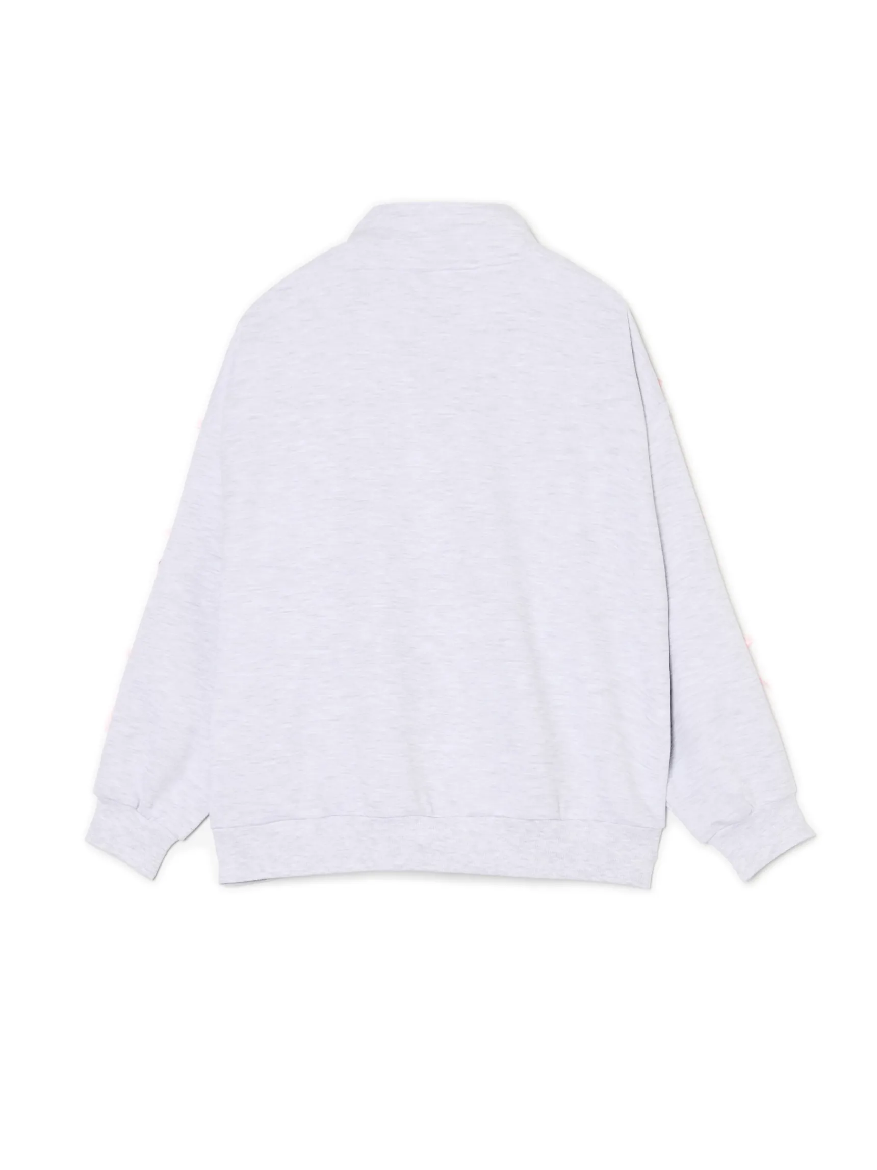 Best Cropp Bluza ze stójką i kokardami jasnyszary