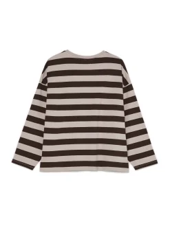 Discount Cropp Bluzka z długim rękawem w paski UNISEX szary
