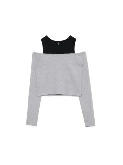 Hot Cropp Bluzka z topem szary