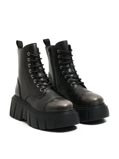 Clearance Cropp Botki za kostkę z imitacji skóry czarny
