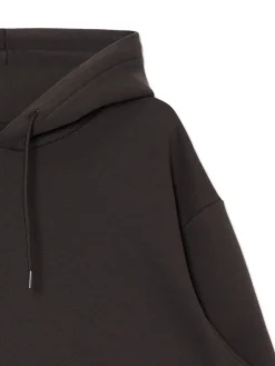 Best Cropp Brązowa bluza regular z kapturem czerwony