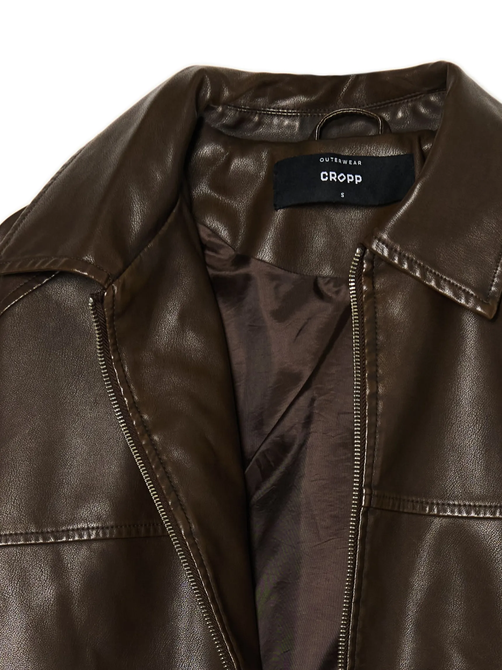 Online Cropp Brązowa kurtka bomber z efektem znoszenia brązowy