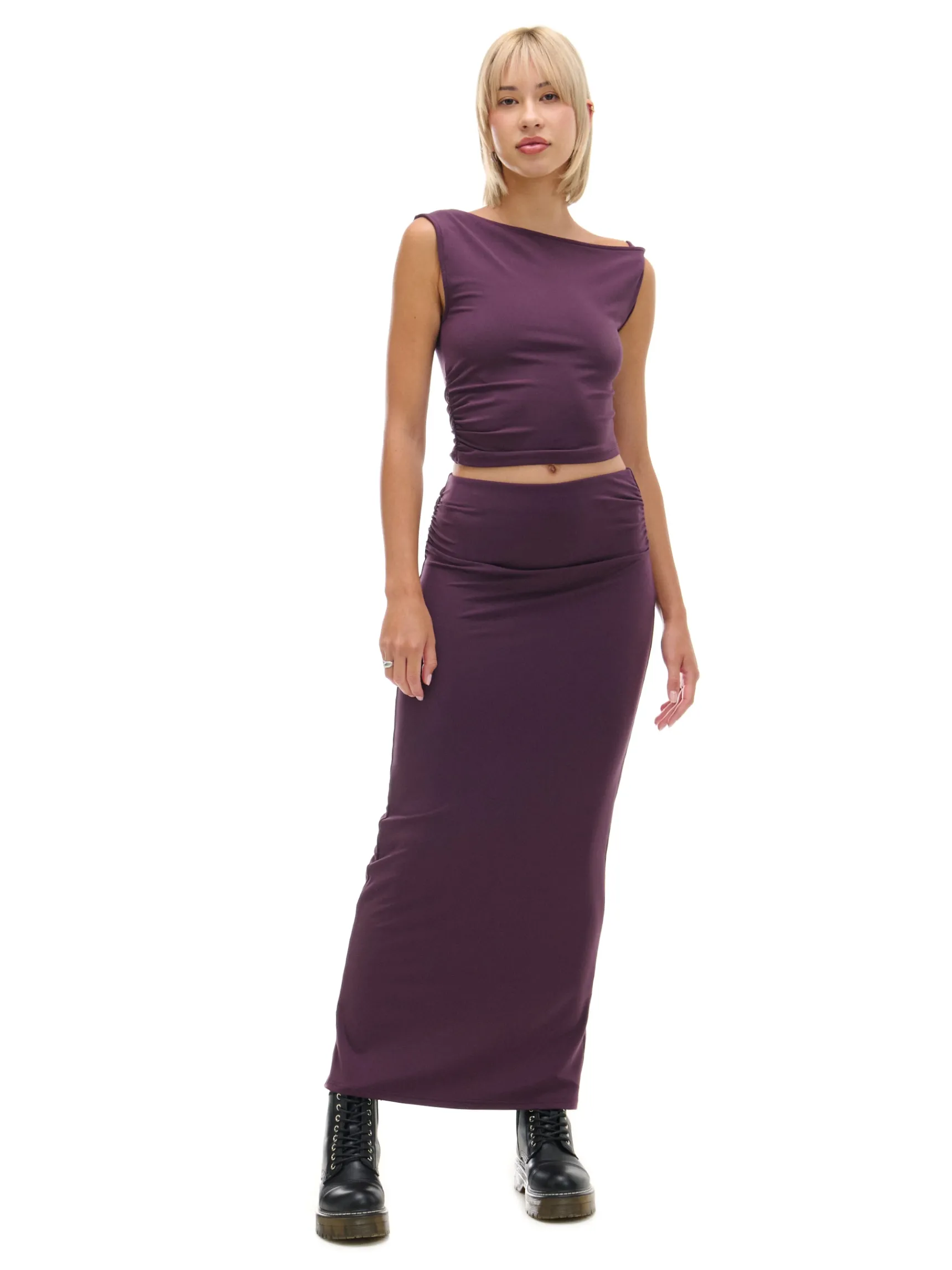 Hot Cropp Burgundowy top fioletowy