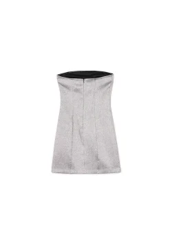 Fashion Cropp Błyszcząca sukienka mini z wiskozą beżowy