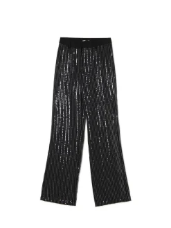 New Cropp Cekinowe spodnie tailoring czarny