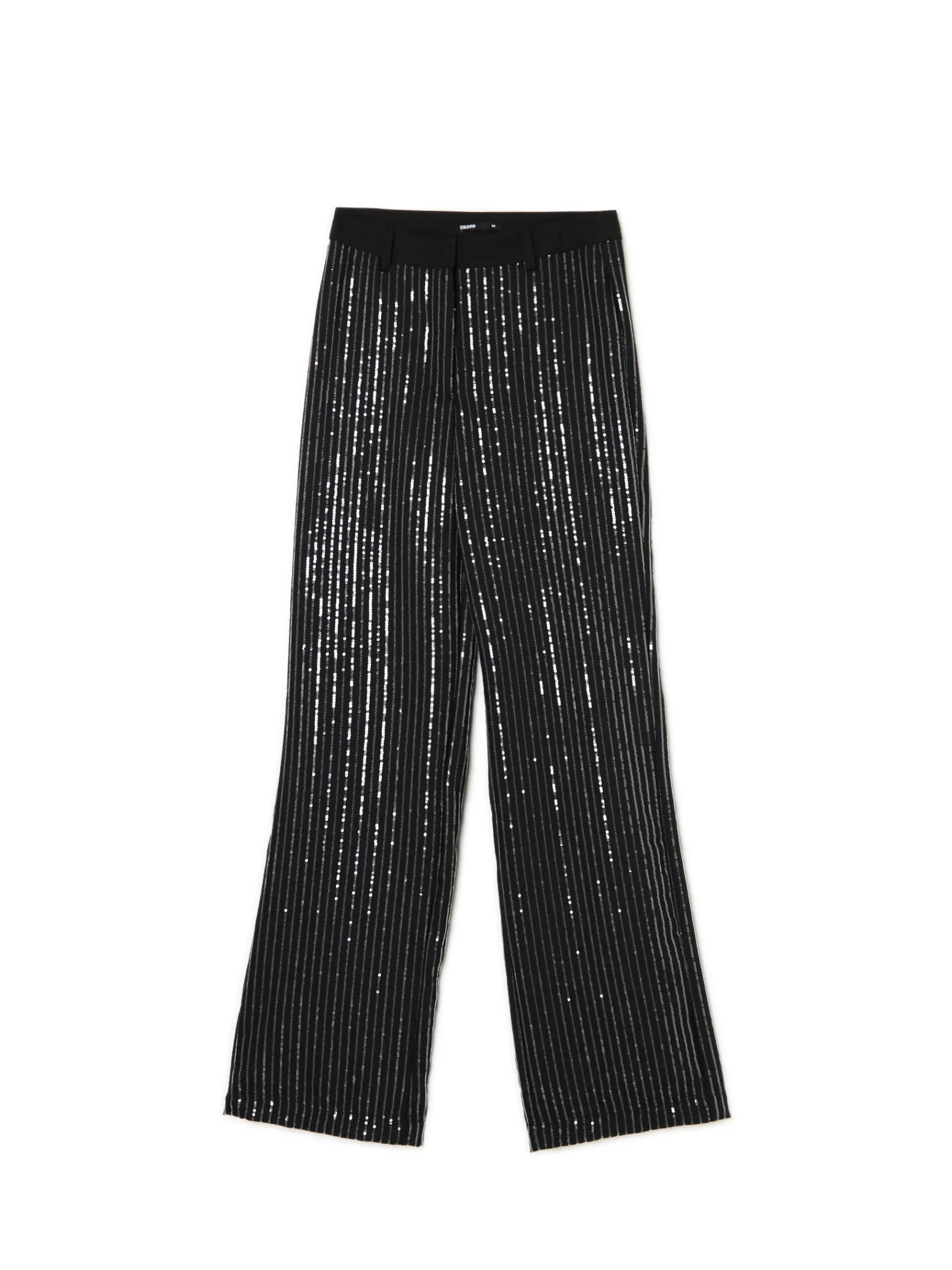New Cropp Cekinowe spodnie tailoring czarny