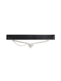 Online Cropp Choker z łańcuszkiem i serduszkiem czarny