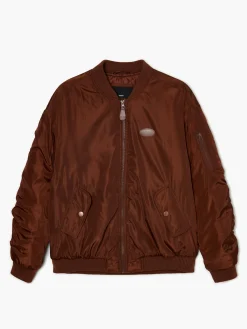 Outlet Cropp Ciemnobrązowa kurtka bomber brązowy