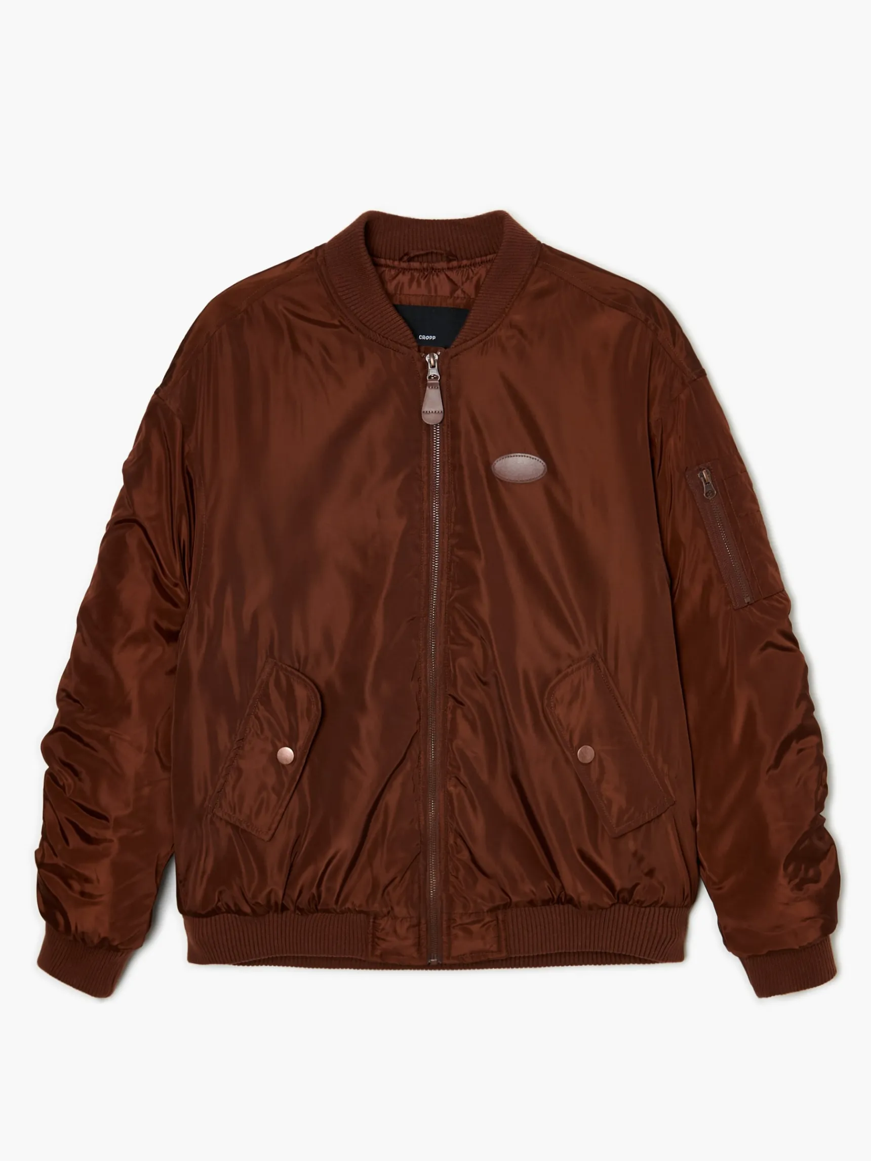 Outlet Cropp Ciemnobrązowa kurtka bomber brązowy