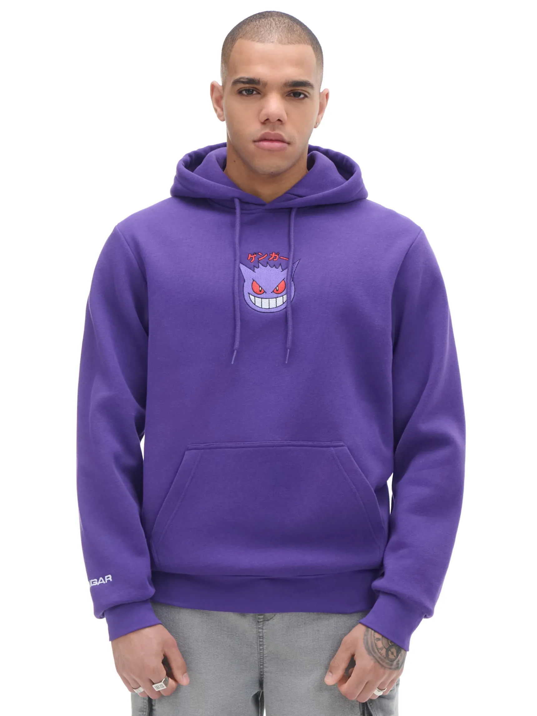 Best Cropp Ciemnofioletowa bluza z kapturem Pokémon purpurowy