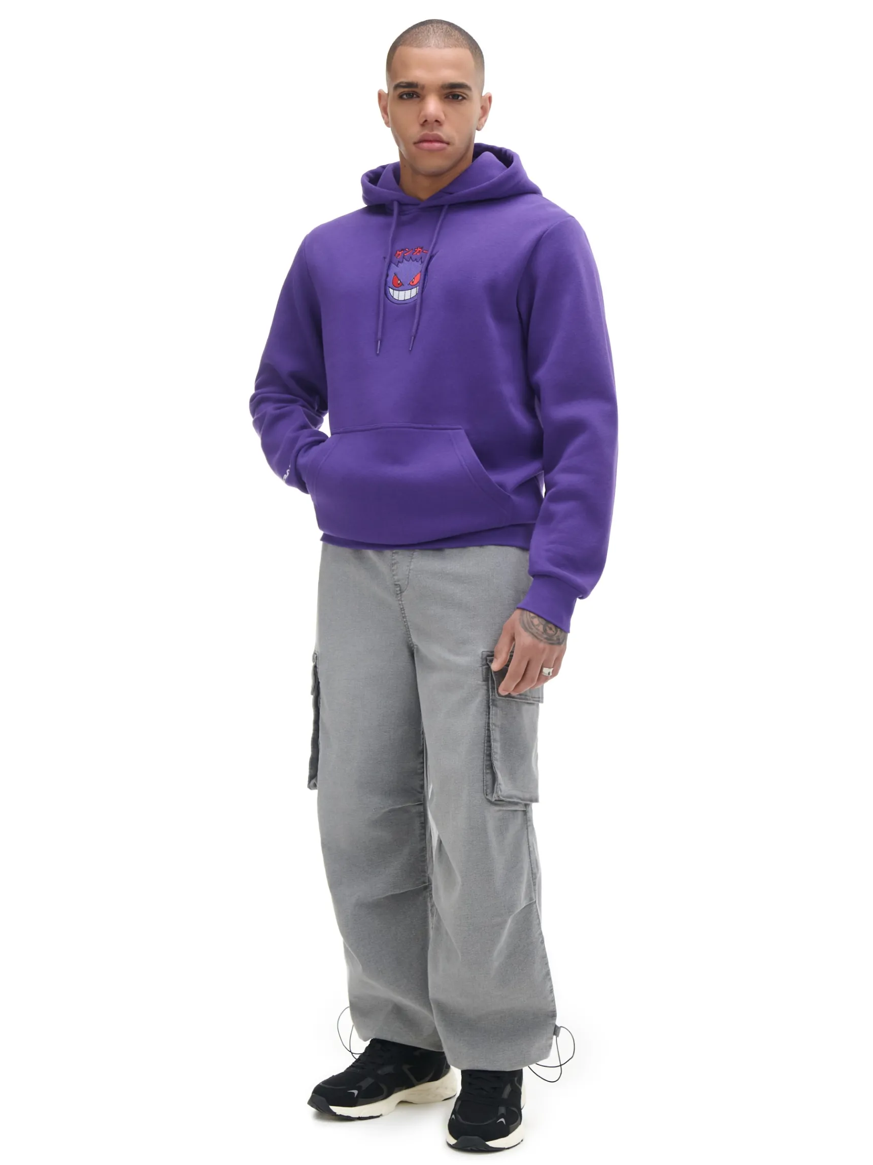 Best Cropp Ciemnofioletowa bluza z kapturem Pokémon purpurowy