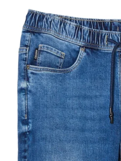 Fashion Cropp Ciemnoe jeansowe joggery niebieski