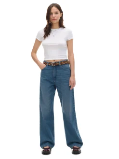 Fashion Cropp Ciemnoniebieskie jeansy baggy granatowy