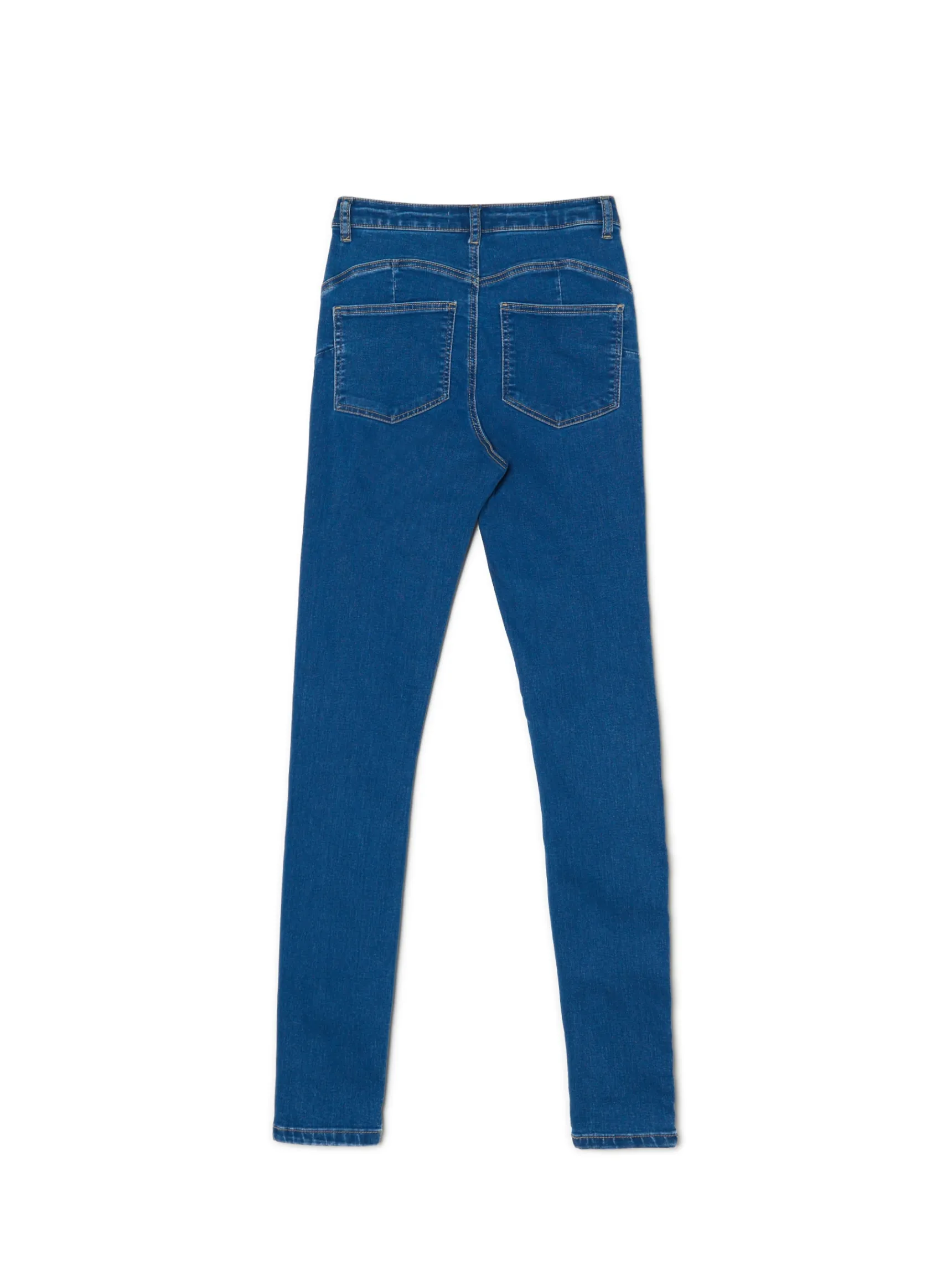 Sale Cropp Ciemnoe jeansy push up TALL niebieski