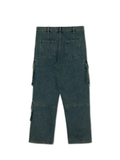 Clearance Cropp Ciemnoe jeansy wide leg niebieski