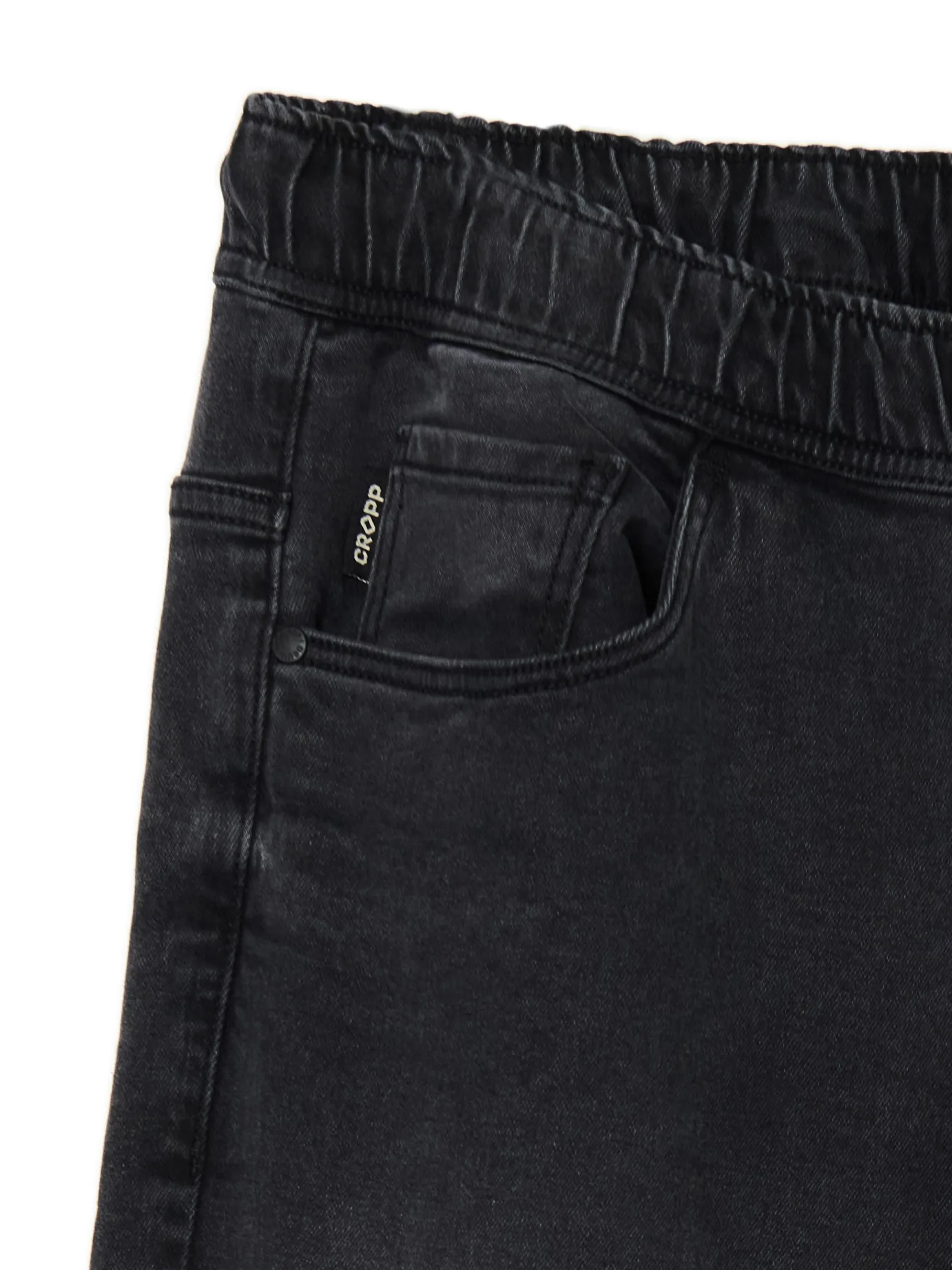Online Cropp Ciemnoszare jeansowe joggery szary