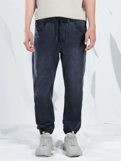 Online Cropp Ciemnoszare jeansowe joggery szary