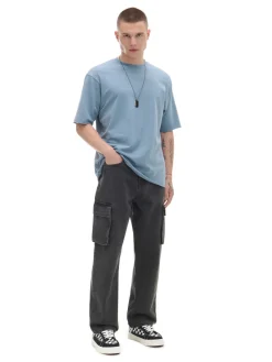 Outlet Cropp Ciemnoszare jeansy baggy szary