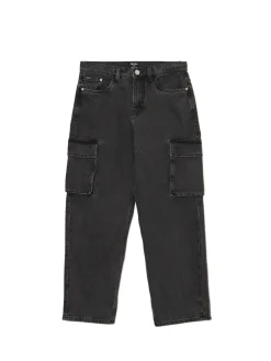 Outlet Cropp Ciemnoszare jeansy baggy szary
