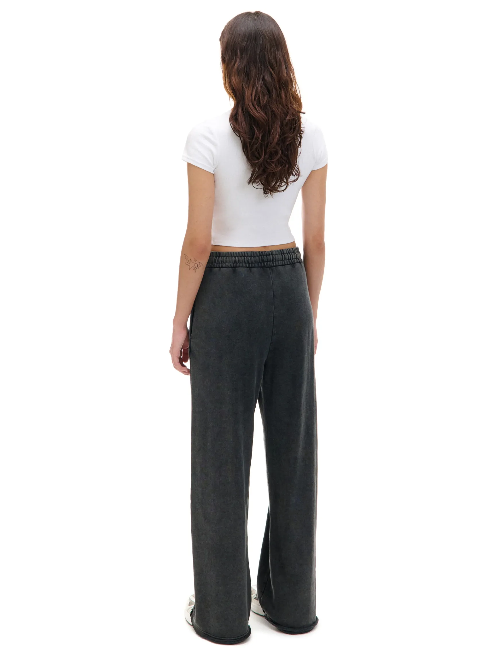Fashion Cropp Ciemnoszare spodnie wide leg szary