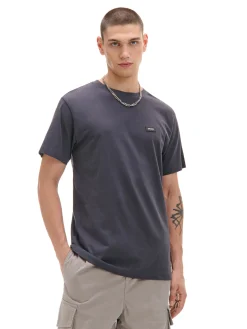 Sale Cropp Ciemno t-shirt z aplikacją szary