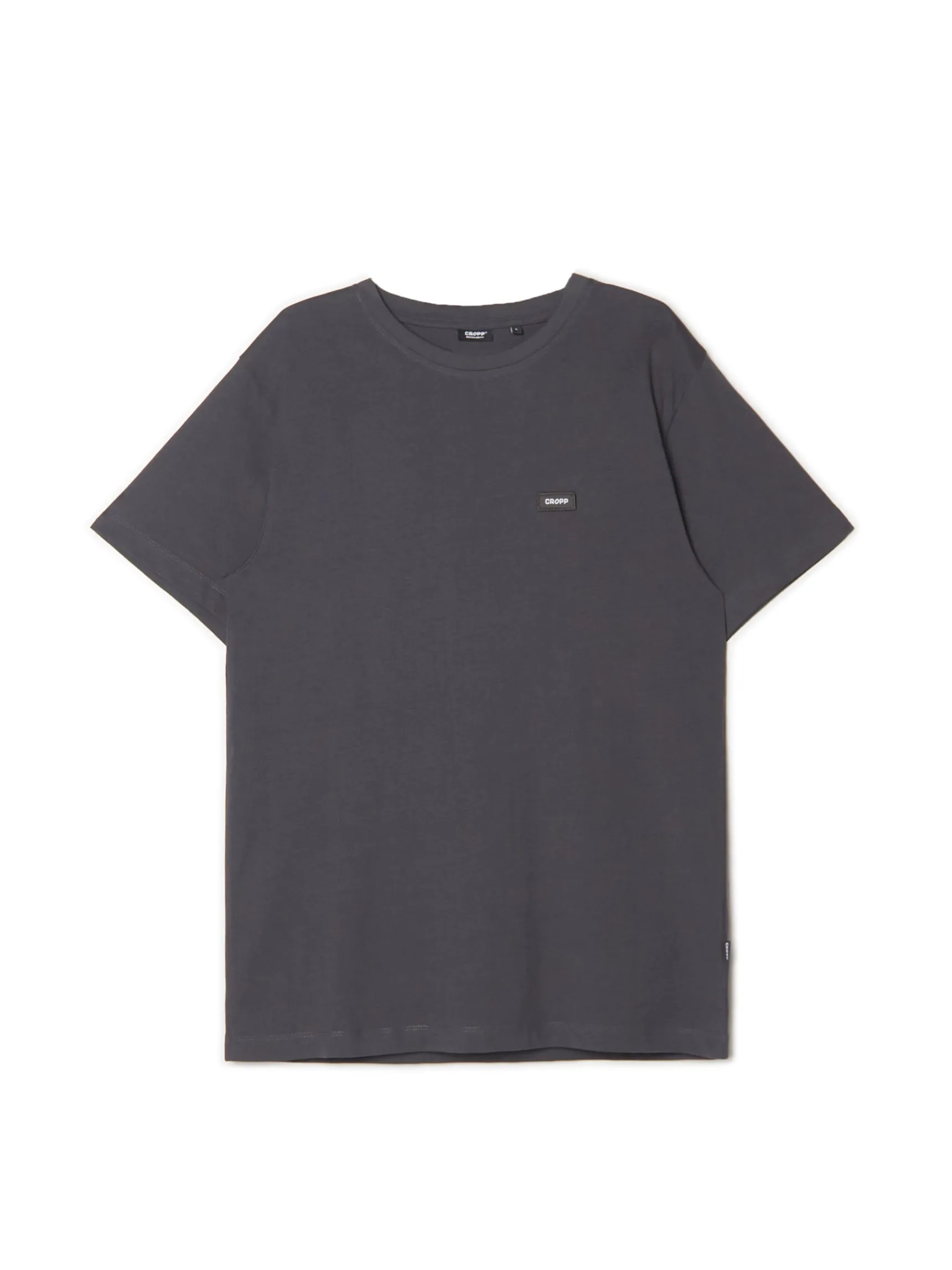 Sale Cropp Ciemno t-shirt z aplikacją szary