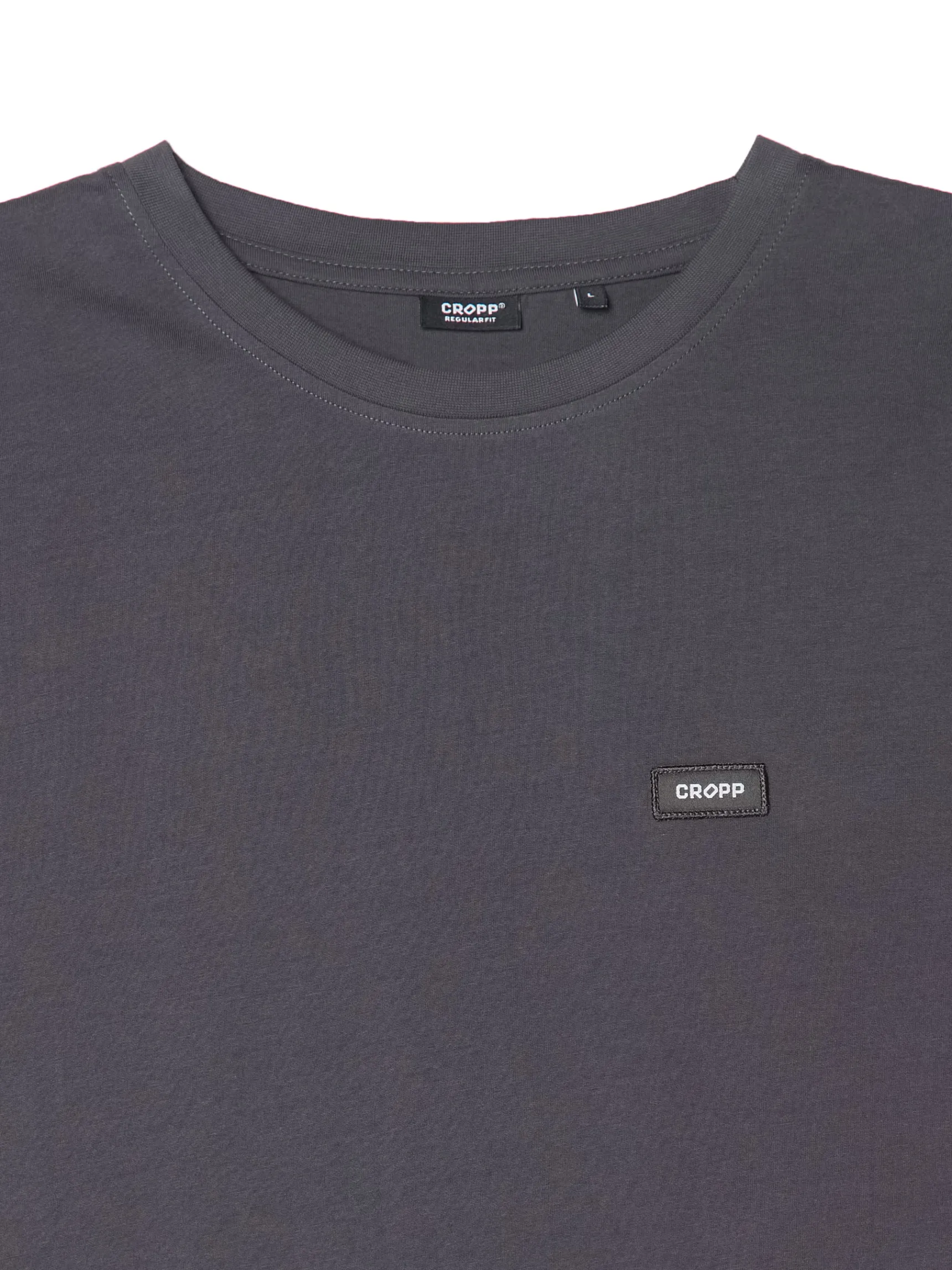 Sale Cropp Ciemno t-shirt z aplikacją szary