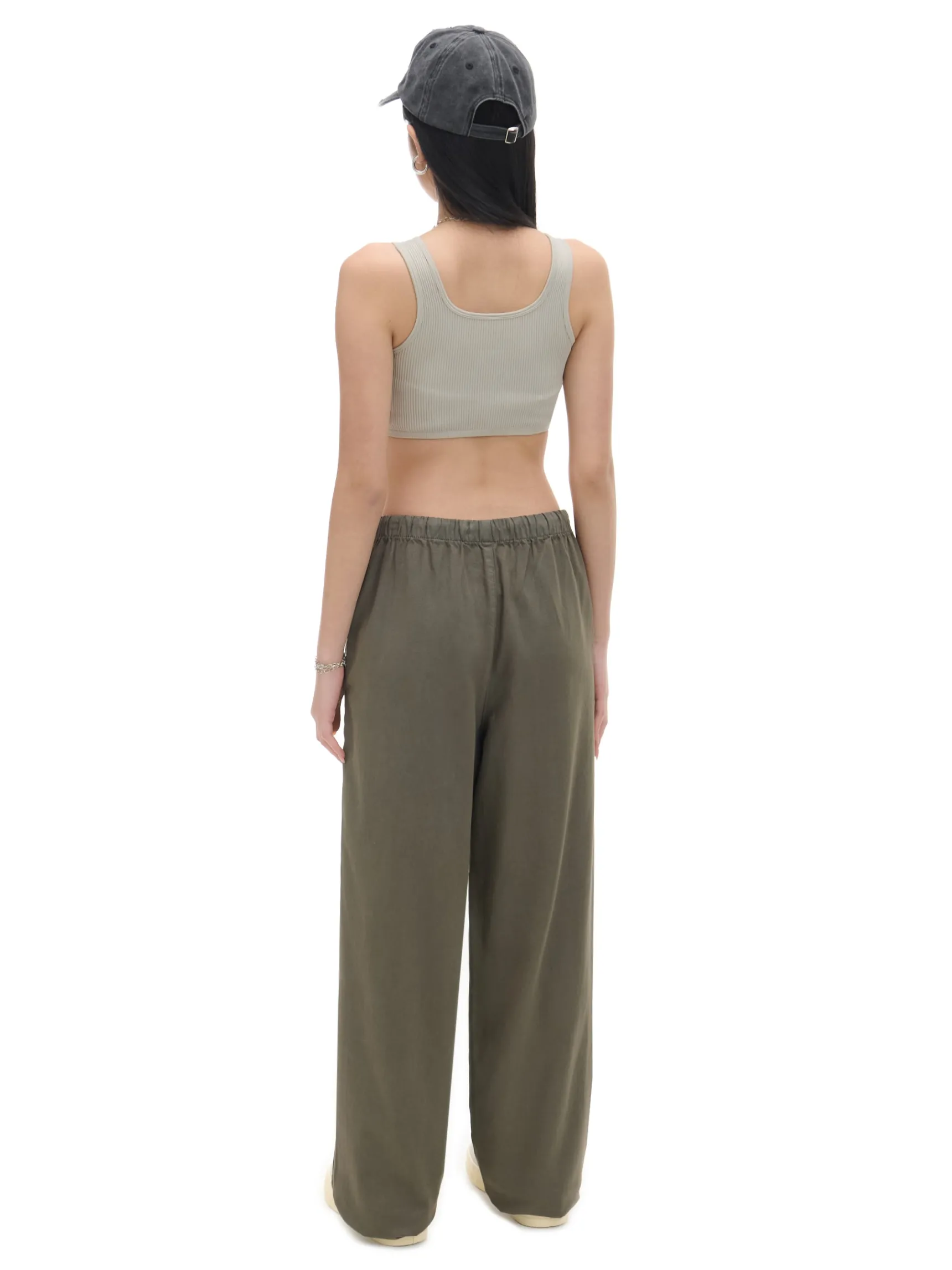 Sale Cropp Ciemnozielone jeansy parachute zielony