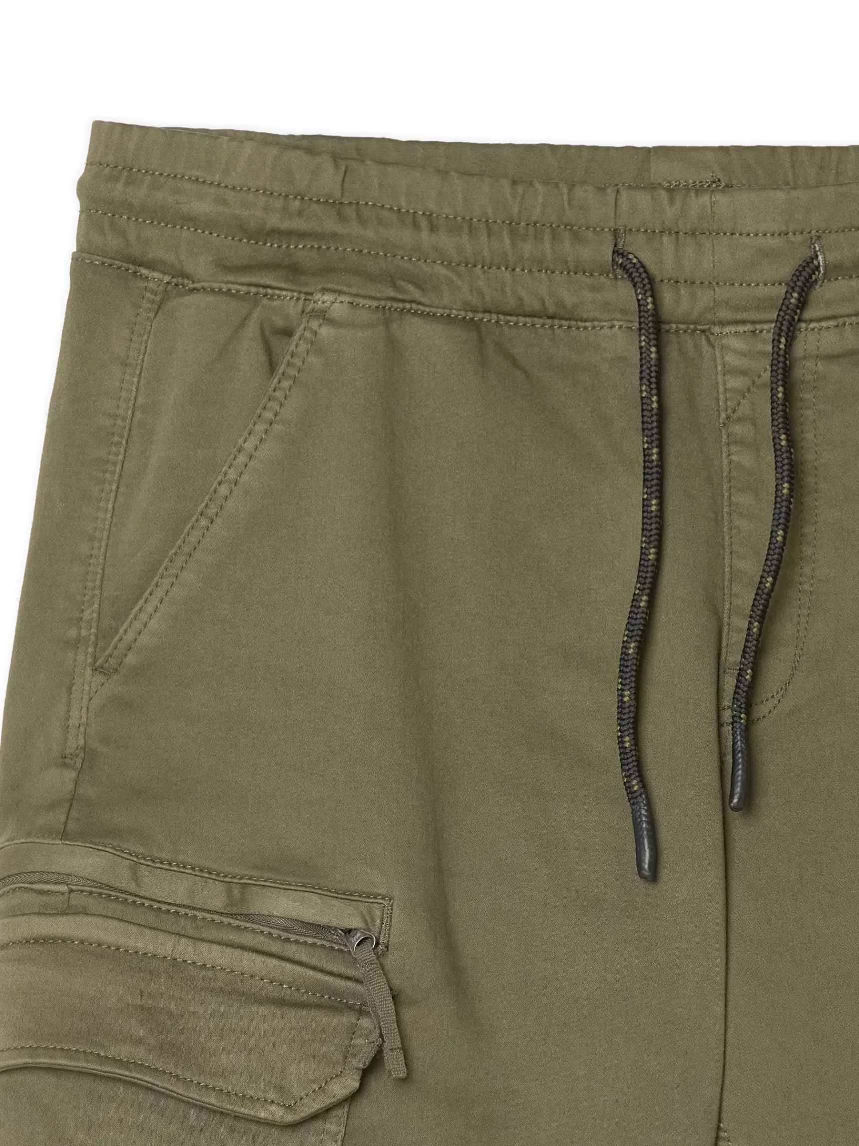 Clearance Cropp Ciemnozielone joggery basic z kieszeniami cargo zielony