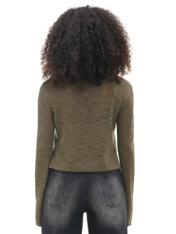 Best Cropp Ciemno krótki sweter zielony