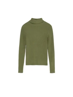 Discount Cropp Ciemno sweter z półgolfem zielony