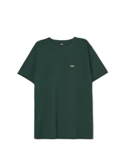Outlet Cropp Ciemno t-shirt z aplikacją zielony
