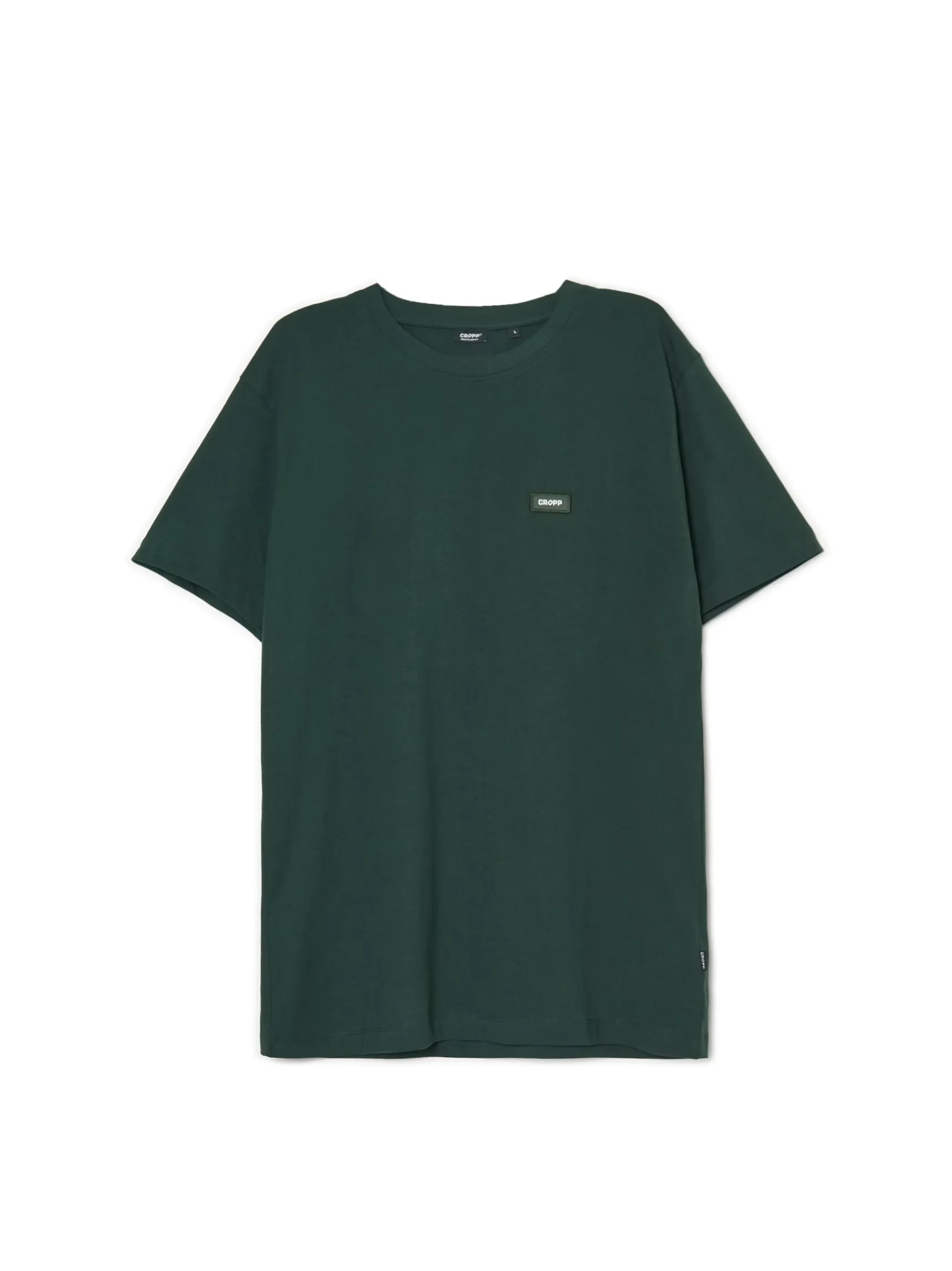 Outlet Cropp Ciemno t-shirt z aplikacją zielony