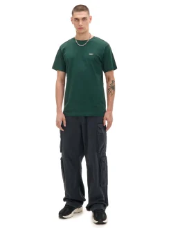 Outlet Cropp Ciemno t-shirt z aplikacją zielony