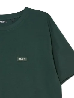 Outlet Cropp Ciemno t-shirt z aplikacją zielony