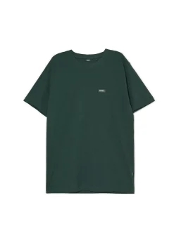Outlet Cropp Ciemno t-shirt z aplikacją zielony