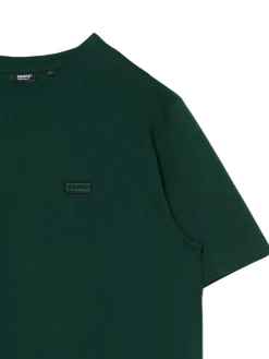Clearance Cropp Ciemno T-shirt z haftem zielony