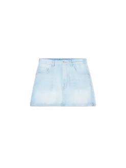 Fashion Cropp Cieniowana jasna jeansowa spódnica niebieski