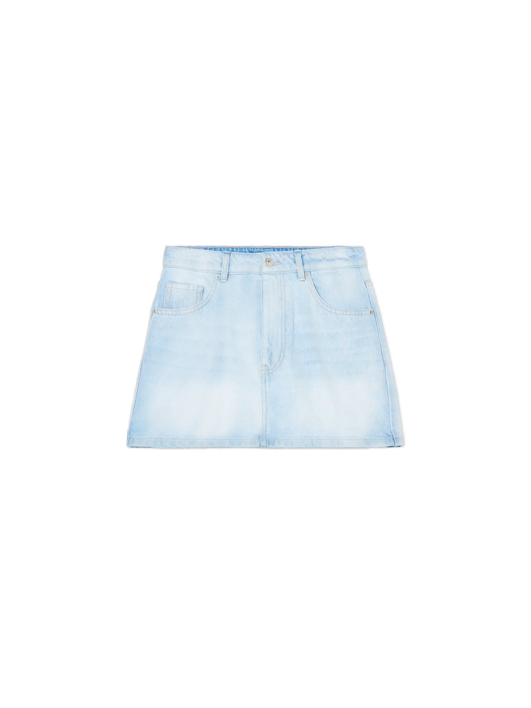 Fashion Cropp Cieniowana jasna jeansowa spódnica niebieski