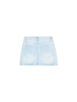 Fashion Cropp Cieniowana jasna jeansowa spódnica niebieski