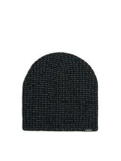 Outlet Cropp Czapka beanie z drobnym nadrukiem czarny