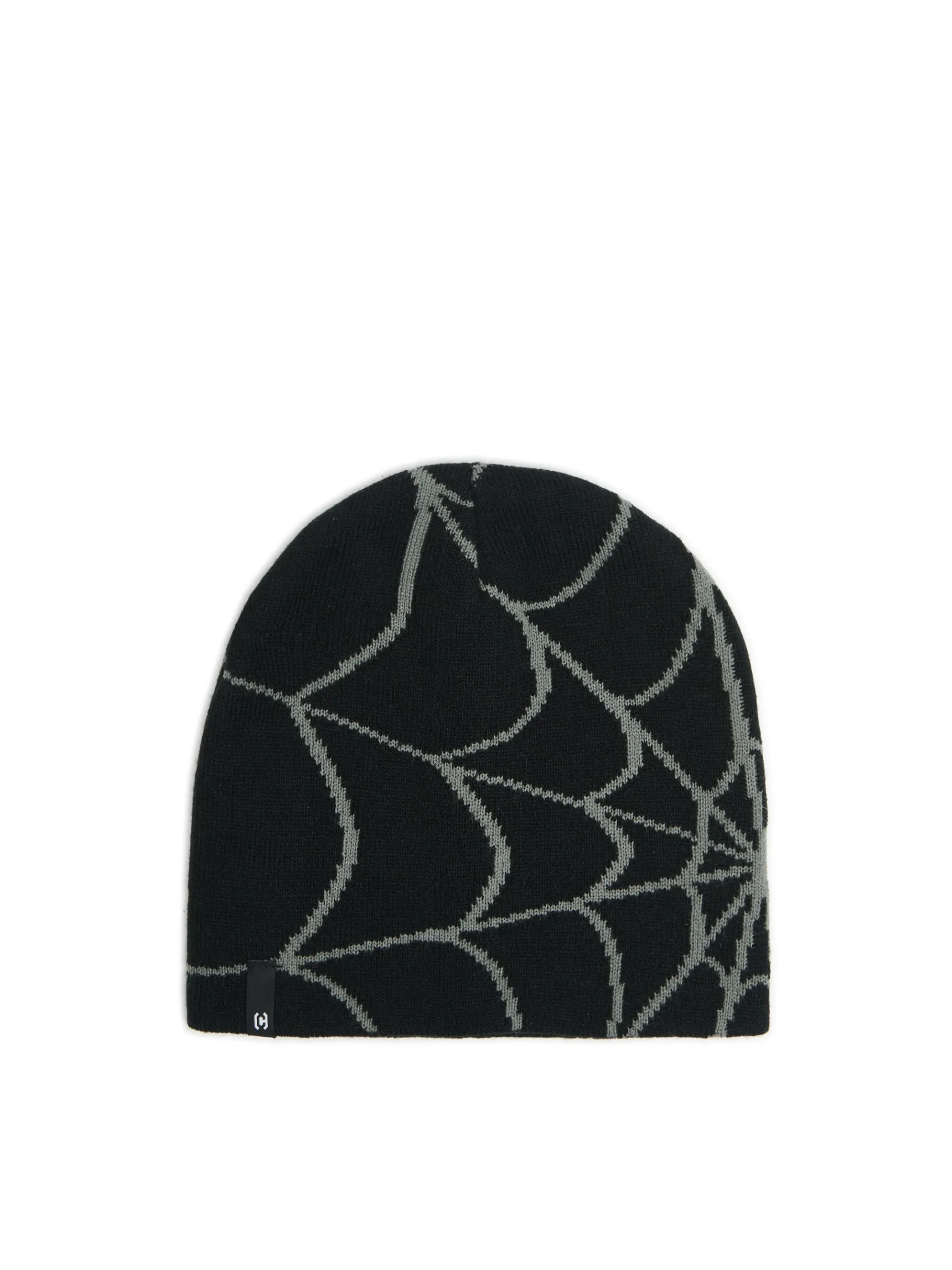 Fashion Cropp Czapka beanie z nadrukiem pajęczyny czarny