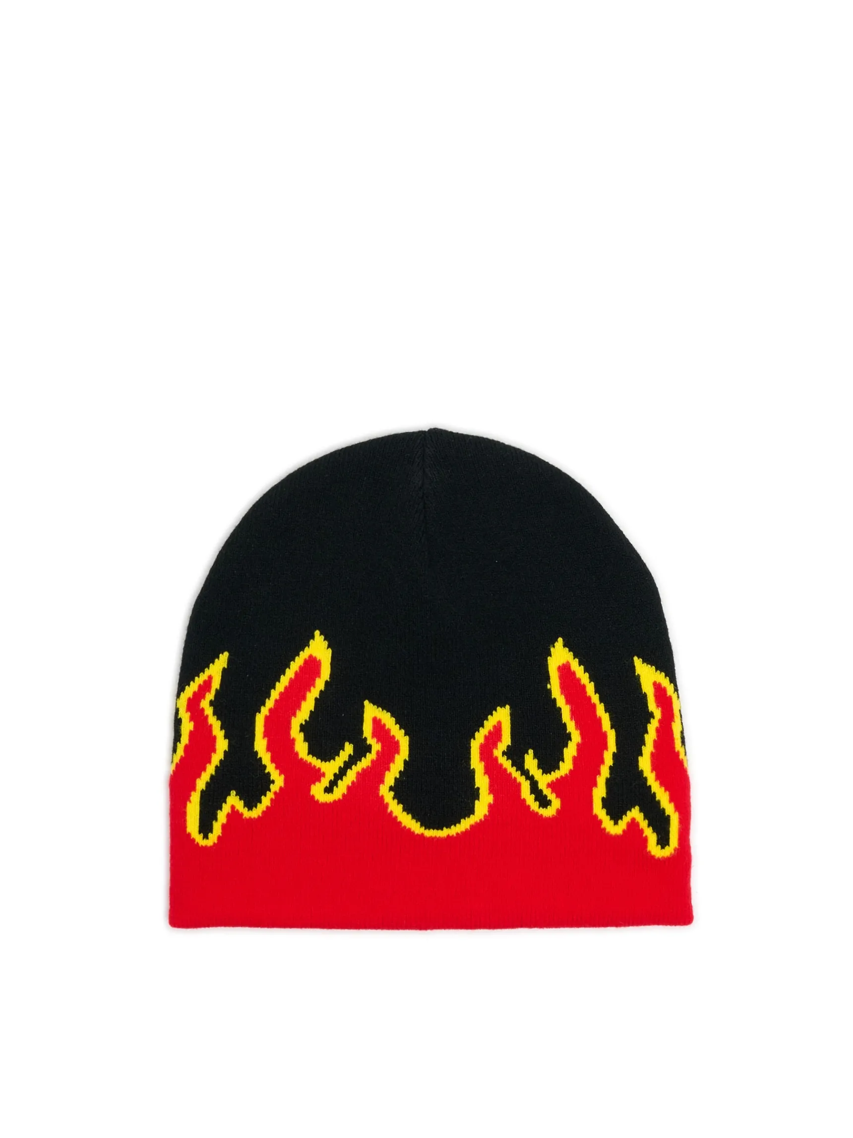 Outlet Cropp Czapka beanie z nadrukiem płomieni czerwony