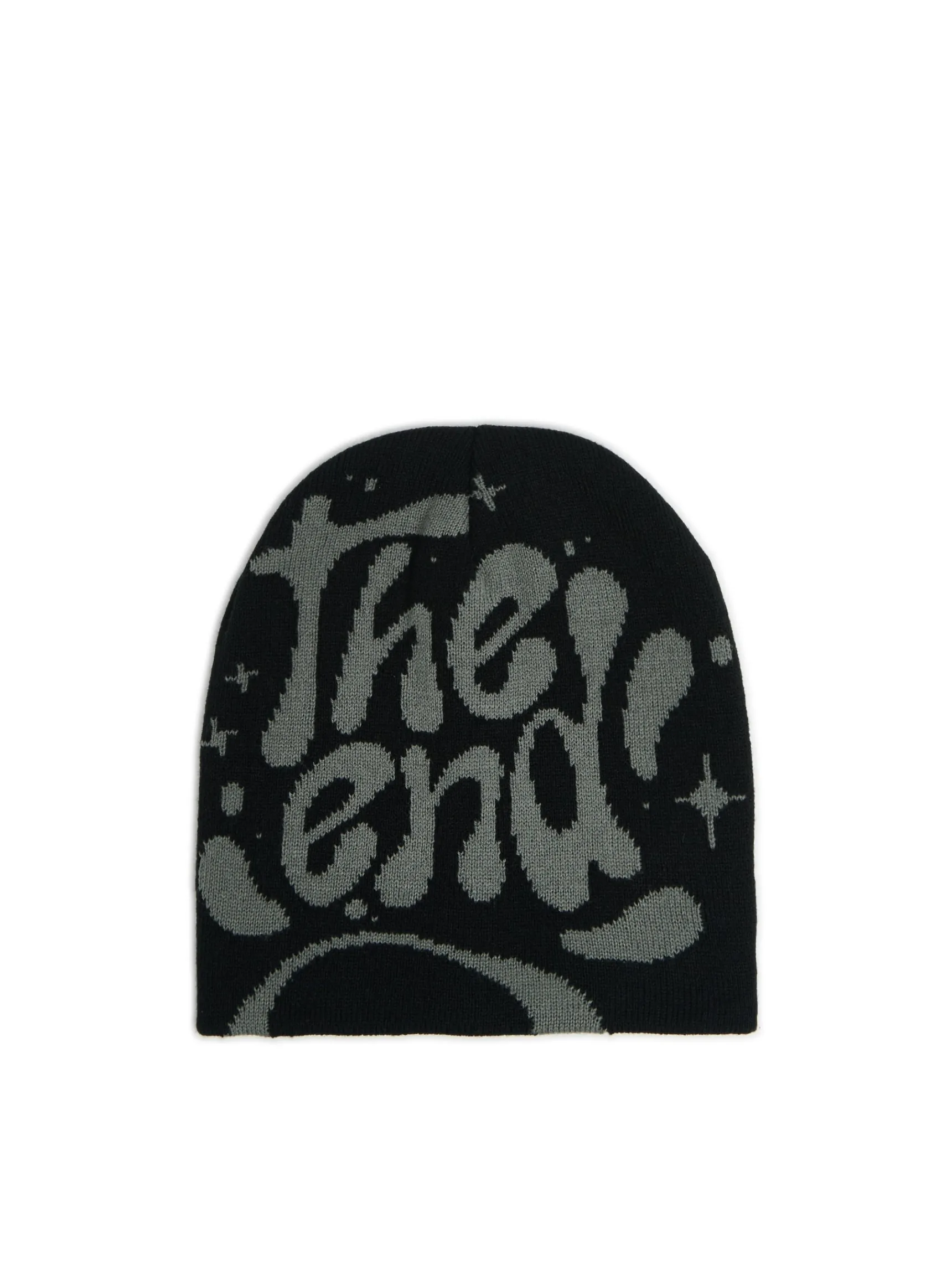 Outlet Cropp Czapka beanie z napisem The End szary