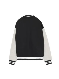 Fashion Cropp Czarna bluza college na zatrzaski czarny