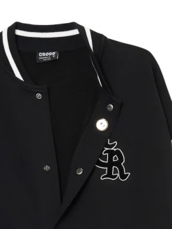 Fashion Cropp Czarna bluza college na zatrzaski czarny