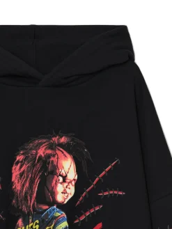 Fashion Cropp Czarna bluza hoddie z Laleczką Chucky czarny
