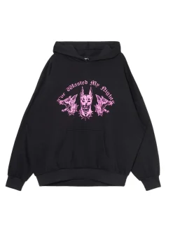 Fashion Cropp Czarna bluza hoodie z dobermanami UNISEX czarny
