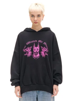 Fashion Cropp Czarna bluza hoodie z dobermanami UNISEX czarny