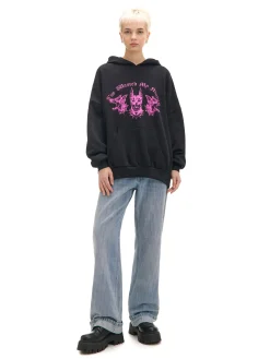 Fashion Cropp Czarna bluza hoodie z dobermanami UNISEX czarny